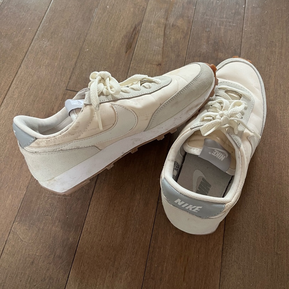 Nike Off-White and Light Gray Sneakers